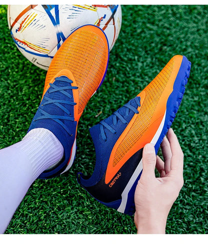 Botas de fútbol para hombre, tacos de exterior transpirables para adultos, antideslizantes, zapatillas deportivas de fútbol con tacos largos para entrenamiento y partido, cómodas para chicos