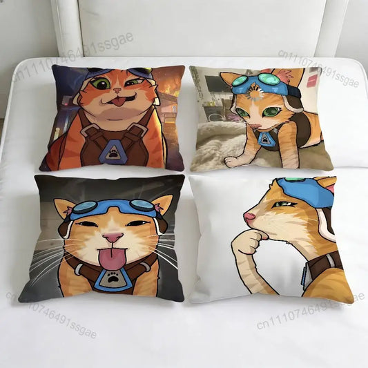 Jetpack Cat O-Overwatch navlaka za ukrasni kvadratni jastuk, mekana dekorativna presvlaka za kauč i krevet u domu