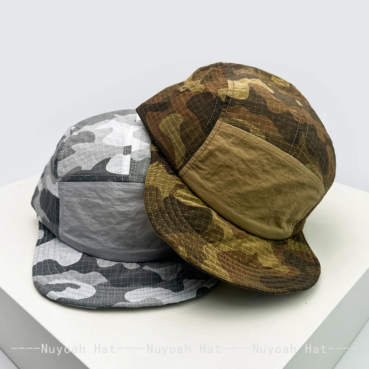 Unisexové kšiltovky CAMO s rychleschnoucí výšivkou písmen, sluneční kšiltovky s barevnými bloky, prodyšné osobní kšiltovky s šikmým kšiltem, univerzální kšiltovky