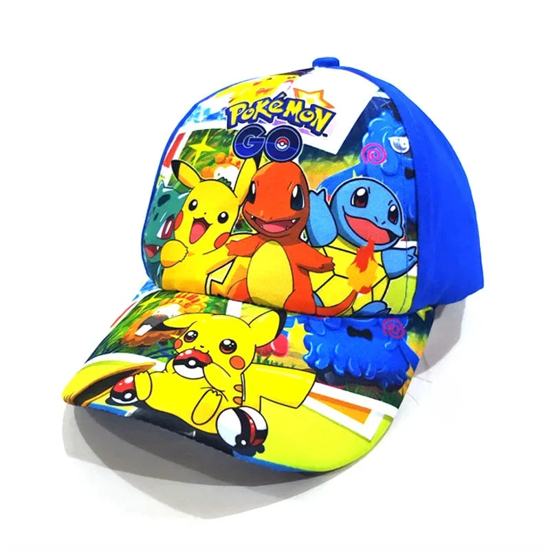 Pokémon Go Anime-figur Pikachu Polyester-baseballkasket med tryk Tegneserie-kasket med skygge Børnedragt Dekoration Fødselsdagsgaver