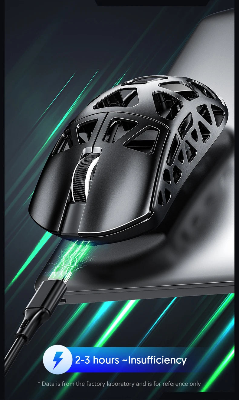 ATTACK SHARK R3 gamingmus i magnesiumlegering med bikakestruktur, ultralätt 8K Hz, PAW3395-sensor, 26000 DPI, ergonomiskt skal