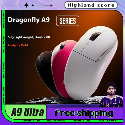 ATK A9 Ultra trådlös gamingmus Tri Mode 8K 53g lättviktig A9/A9 SE/A9 Plus/A9 Pro gamingmus för e-sport och PC, personlig present