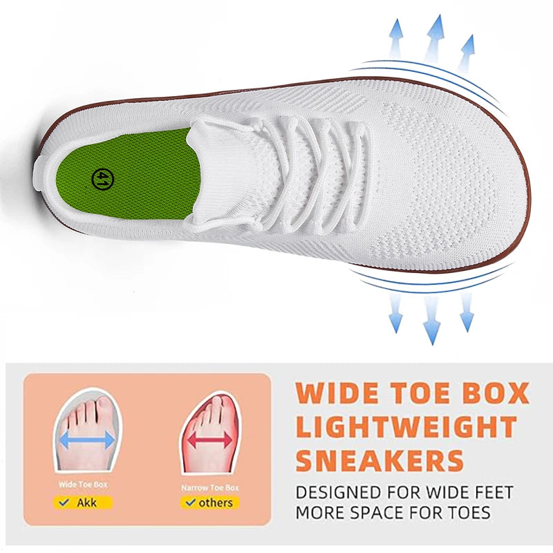 Unisex Minimalist Barefoot Shoes Lightweight Breathable Wide Toe Sneakers for Outdoor Casual Walking