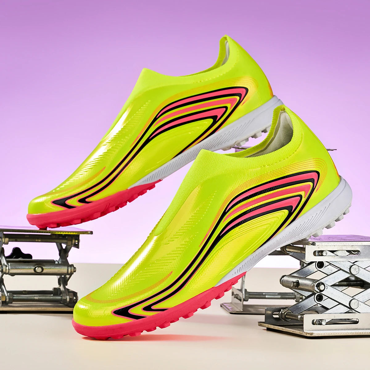 Chaussures de football TF pour hommes et femmes, dessus à toucher lisse, crampons résistants à l'usure, chaussures de football d'entraînement pour adultes