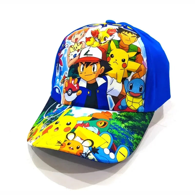 Pokémon Go Anime-figur Pikachu Polyester-baseballkasket med tryk Tegneserie-kasket med skygge Børnedragt Dekoration Fødselsdagsgaver