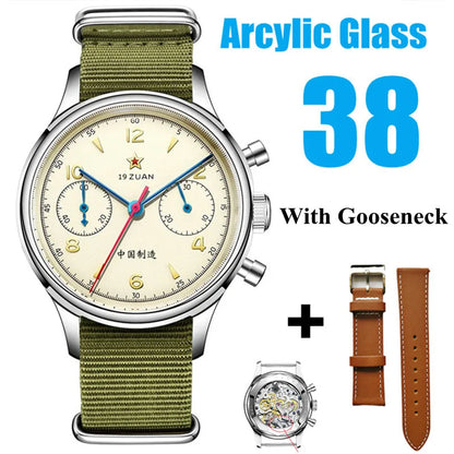 SEAKOSS 1963 Chronograph 42mm 40mm 38mm Sapphire Original Seagull ST1901 Movement With Gooseneck Pilot Men's Mechanical Watches