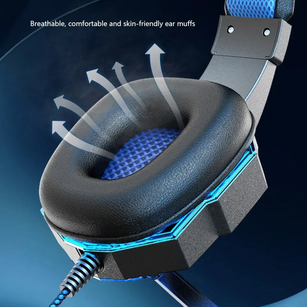 Creative Wired Gaming Headset with Microphone – LED Light Bass Stereo Gaming Headphones for PC, PS4, PS5, Xbox – High Quality Gaming Headset