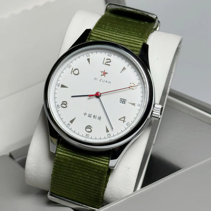 New 1963 Men's Pilot Watch 41mm Retro Gold Classic Sweep Second Stainless Steel Leather Strap Sport Fashion Men's Watch