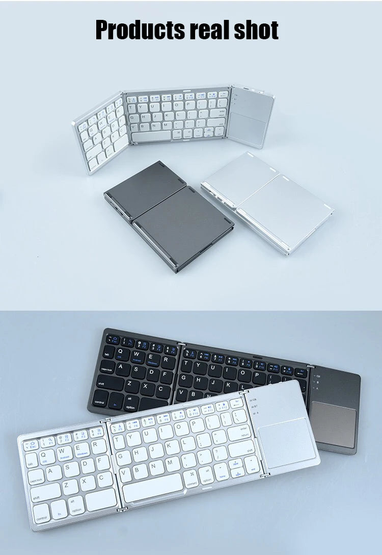 Wireless Folding Keyboard Bluetooth Keyboard With Touchpad For Windows, Android, IOS, Phone, Multi-Function Button Mini Keyboard