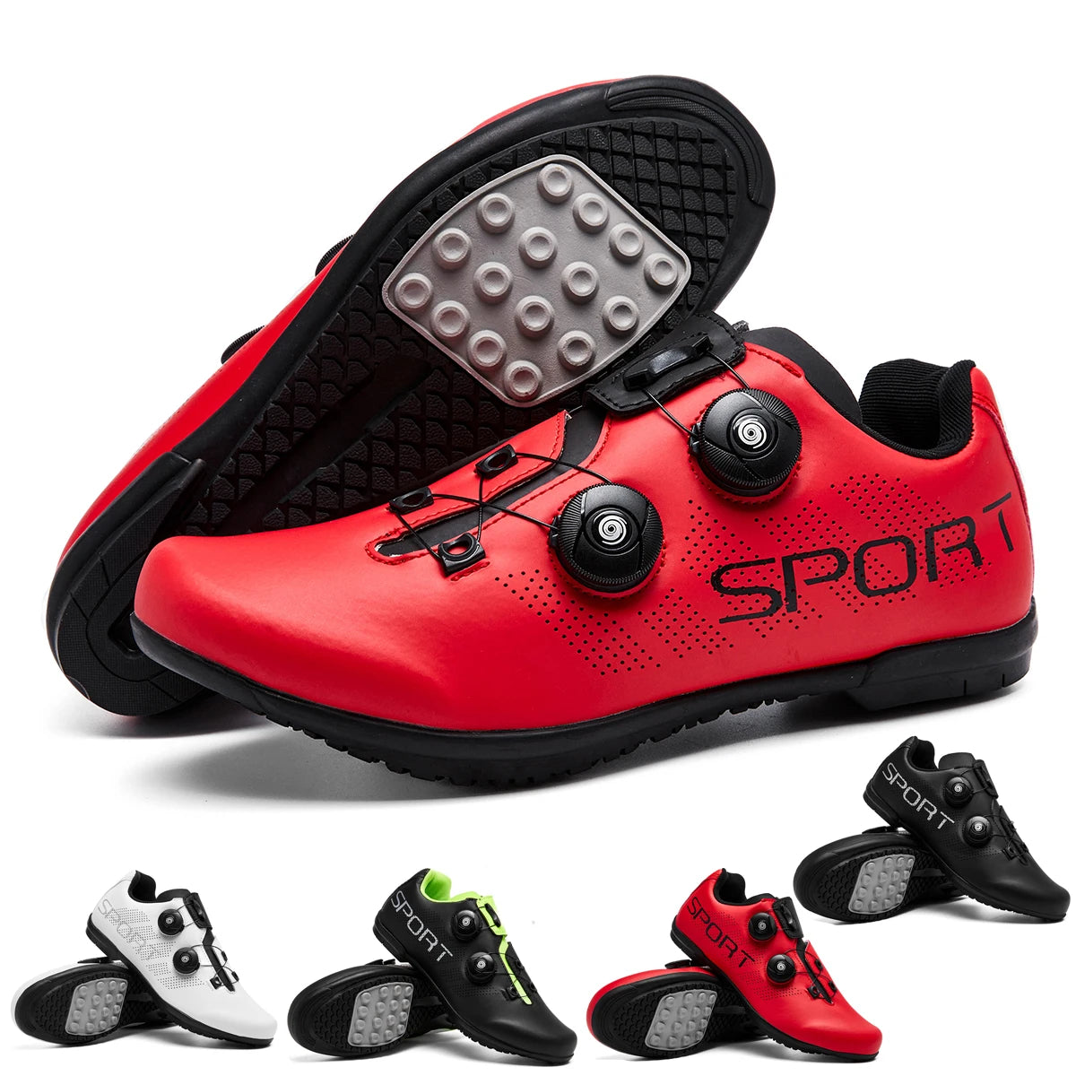 New outdoor rubber soled cycling shoes Breathable and comfortable professional sports rubber cycling shoes