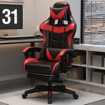 Chaise de jeu ergonomique, chaise de bureau réglable, chaise d'ordinateur pivotante, roulettes silencieuses, support lombaire, siège confortable, pour la maison
