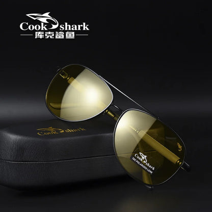 Cook polarizer color-changing sunglasses male driver fishing sunglasses day and night driving special glasses tide