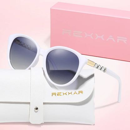REXXAR polariserede Cat Eye-solbriller til kvinder og mænd – sexede, moderigtige mærkesolbriller til shopping og fest – solbriller til mænd og kvinder