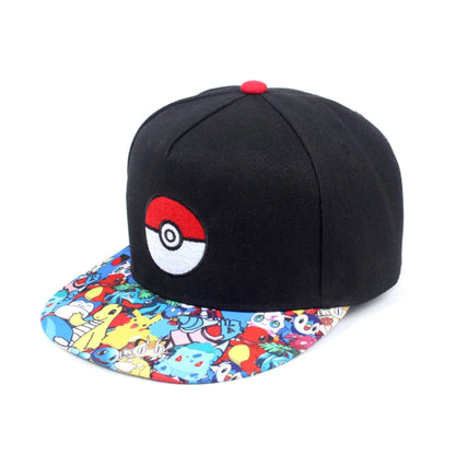 Pokémon-baseballkasket, Pikachu-hat, Pokémon-cosplay-hiphop-kasket til piger, drenge, børn, anime-figurer, legetøj, gave, tegneseriehat