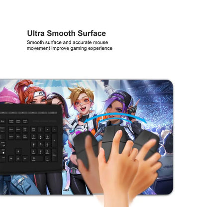 Sexy anime-meisjes gaming-muismat HYBXAXC voor laptop en kantoor, zachte rubberen tafelmat XXL, grote computer Overwatch-game toetsenbordmat