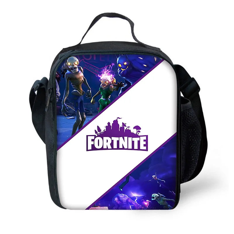 Klasická herní dětská zateplená taška Fortnites s velkou kapacitou pro chlapce i dívky, studenty, na venkovní piknik – opakovaně použitelný termo chladicí box na oběd