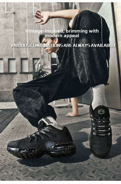 Men's air cushioned running shoes, marathon sports, breathable and lightweight, women's comfortable and non slip casual shoes