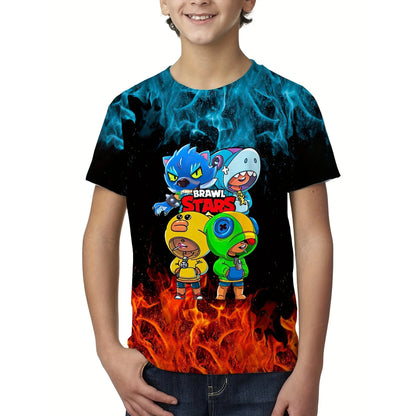 Newest 2026 Brawl Stars 3D Print Tops Cartoon Children Short Sleeve T-shirt Summer Popluar Men Funny Tees