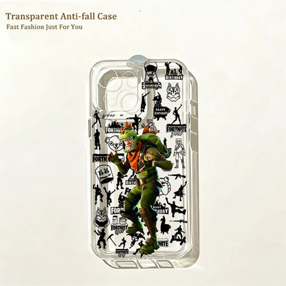 Capa de Telemóvel Hot Game F-Fortnites para iPhone 17e 17 16 16e 15 14 13 12 11 Mini Pro Max X XR XSMax 7 8 Air Plus com Traseira Transparente