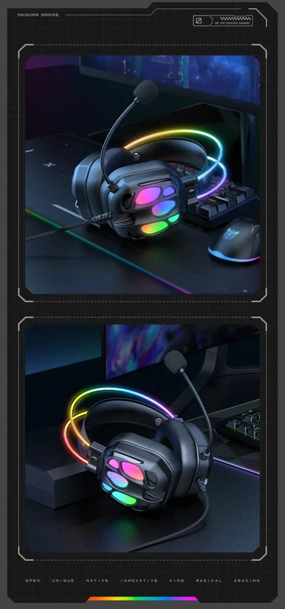 Casque de jeu ONIKUMA X89, casque supra-auriculaire filaire 3,5 mm, son surround, micro réglable, contrôle du volume, interrupteur de mise en sourdine, PC, PS4, PS5