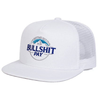Unisex BULLSHIT PAY Embroidery Hip-hop Net Hats Spring Summer Outdoor Adjustable Sports Casual Baseball Caps Sunscreen Hat Cap