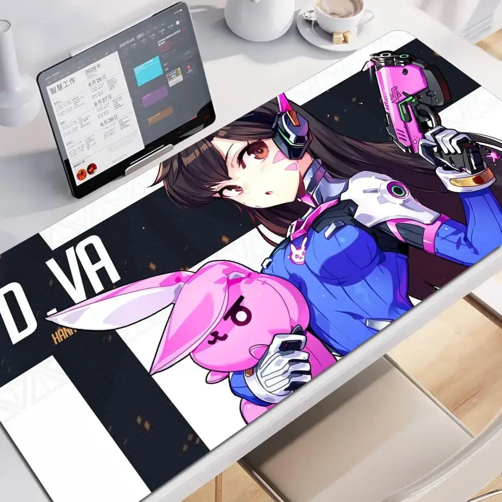 Anime-Gaming-Girl Overwatch großes Mauspad 900x400 Laptop Büro Gummi weiche Schreibtischunterlage Computer-Tastatur HD-Druck Mousepad XXL