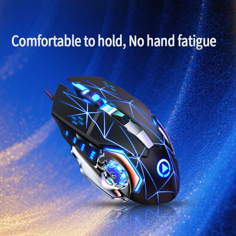 USB-Gaming-Maus mit Kabel, 6 Tasten, Hintergrundbeleuchtung, ergonomische Maus, einstellbare DPI, optische Maus für PC-Gamer, Computer und Desktop