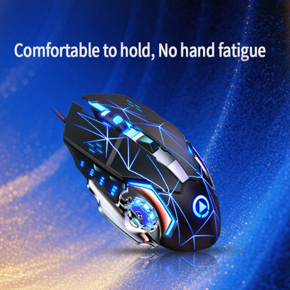USB-Gaming-Maus mit Kabel, 6 Tasten, Hintergrundbeleuchtung, ergonomische Maus, einstellbare DPI, optische Maus für PC-Gamer, Computer und Desktop