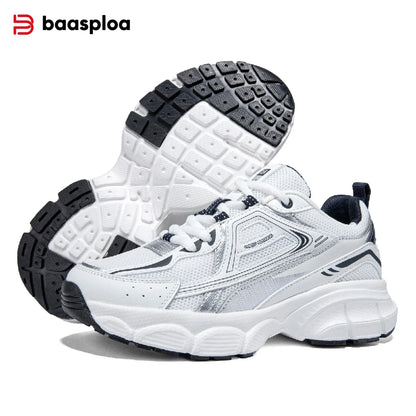 Baasploa Women Sports Shoes Outdoor Lightweight Breathable Jogging Sneakers Female Casual Mesh Anti-slip Lace Up Running Shoes