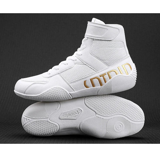 New Men's Large Wrestling Shoes Mesh Breathable Boxing Shoes Anti slip Wear Resistant Sneaker Fashionable Casual High Sport Shoe