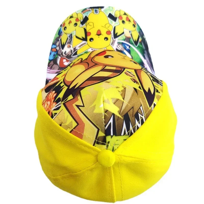 Pokémon Go Anime-figur Pikachu Polyester-baseballkasket med tryk Tegneserie-kasket med skygge Børnedragt Dekoration Fødselsdagsgaver