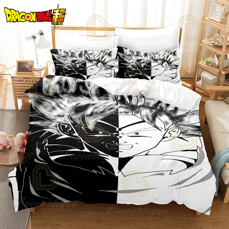 Dragon Ball Z Guko Kids Bedding Set Single King Size Duvet Cover with Quilt And Pillowcase Double Bed Linen for Bedroom Decor