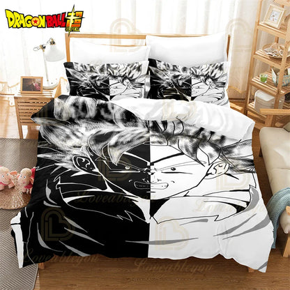 Dragon Ball Z Guko Kids Bedding Set Single King Size Duvet Cover with Quilt And Pillowcase Double Bed Linen for Bedroom Decor