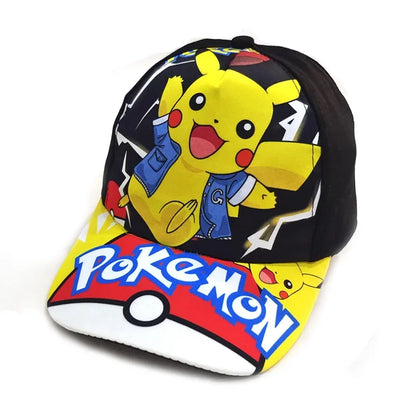 Pokémon Go Anime-figur Pikachu Polyester-baseballkasket med tryk Tegneserie-kasket med skygge Børnedragt Dekoration Fødselsdagsgaver