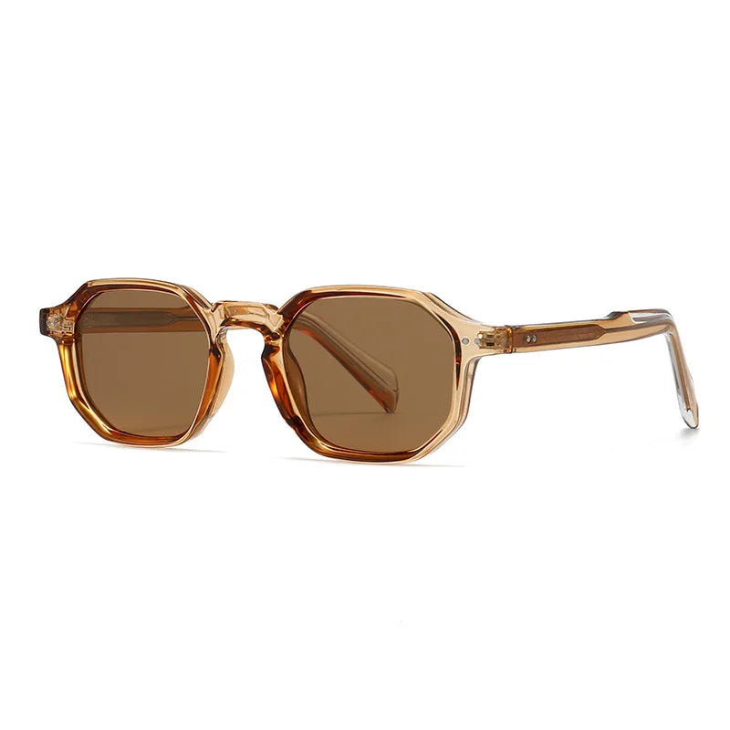 SHAUNA New Polygon Square Men Polarized Sunglasses Retro Rivets Women Blue Green Shades UV400