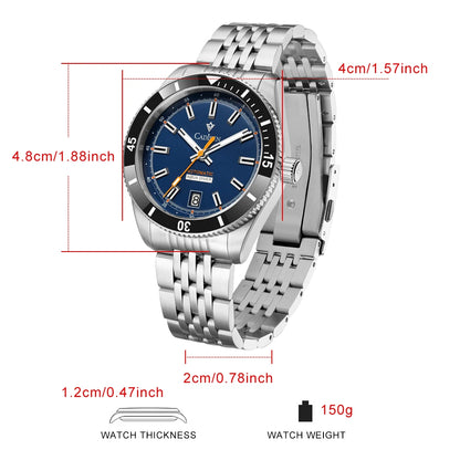 NEW 2025 CADISEN Men's Watches Mechanical Wristwatch For Men Automatic Watch Japan 8215 Ceramic Bezel 10Bar Waterproof Clock