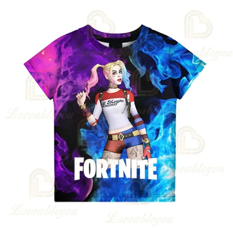 Camiseta 3D Fortnite Victory Game para bebé, ropa infantil Harajuku, camiseta para niños, diseño adorable Battle Royale Hero, tops para niños y niñas