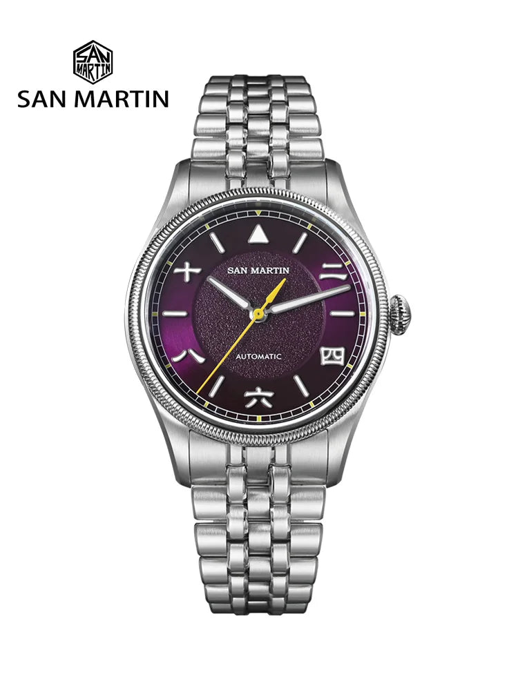 San Martin 39.5mm Men Pilot Watch YN55 Automatic Mechanical Aviation Watches Chinese Style Original Design SN0033 Field Watch
