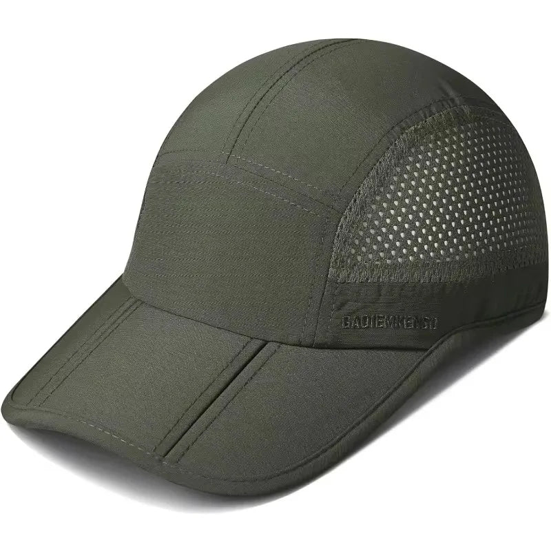 GADIEMKENSD Hitro sušeče se zložljive prenosne bejzbolske kape za moške, poletne z motivom morskih valov, vezenje, unisex športne sončne kape, kapice s snapback zapenjanjem