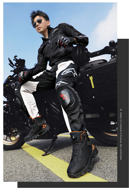 Bottes de moto professionnelles pour hommes, chaussures de course tout-terrain, équipement de moto urbaine, en cuir microfibre ultra-fin
