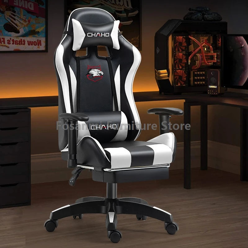 Esports Gamers Swivel Chair with Armrests Internet Anchor Racing Chair High-quality Leather Home Office Computer Gaming Chairs