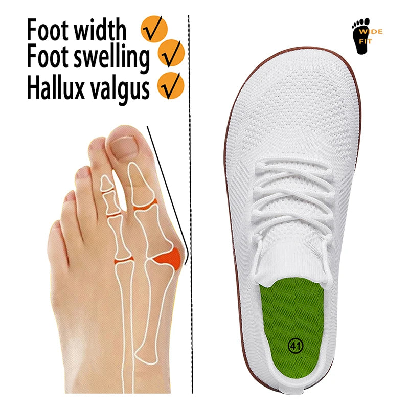 Unisex Minimalist Barefoot Shoes Lightweight Breathable Wide Toe Sneakers for Outdoor Casual Walking