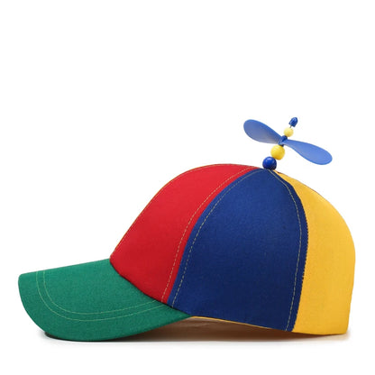Cappellino da baseball alla moda con motivo a libellula e bambù, in stile primaverile e autunnale, con effetto color-block e visiera a elica – Cappellino da esterno per la protezione dal sole