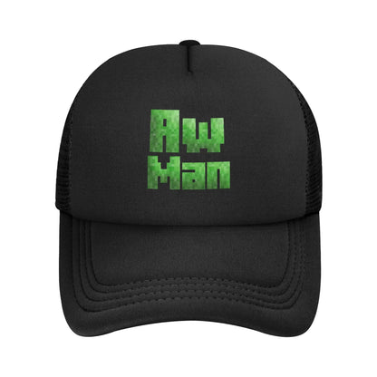 Hoekige avonturier ontdekt een Creepers-monster achter zich Truckerpet Zonnehoeden Verstelbare snapback-petten Mesh-baseballpet