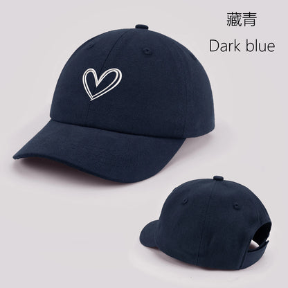 Cartoon heart-shaped Baby Baseball Cap Cute Solid Color Toddler Sun Hat with Ears Summer Adjustable Kids Boy Girl Peaked Cap ﻿