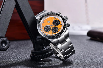 Relógios masculinos Rolls Timi Panda – Cronógrafo de quartzo, modelo de luxo, vidro de safira com tratamento antirreflexo, estanque, estilo desportivo