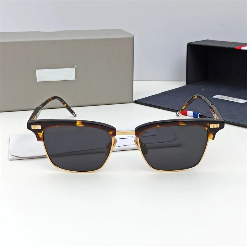 Brand Design Design Men's Polarized Sunglasses Alloy Acetate Square UV400 Sunglass for Women Outdoor Driving Eyewear Shade TB711