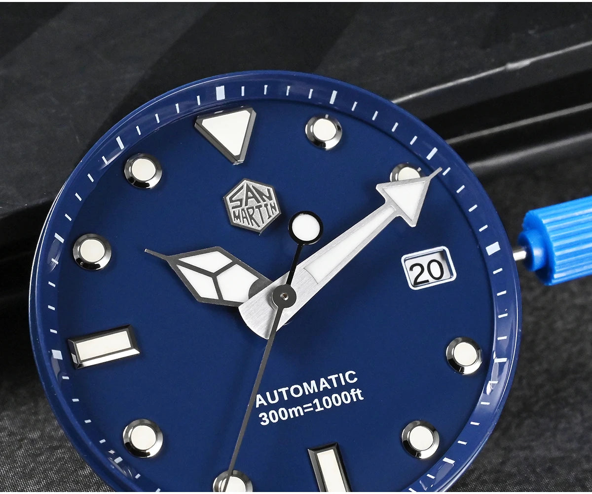 San Martin New 40-44mm Luxury Men's Diver Watch Classic High Quality NH35 YN55 Automatic Mechanical Sapphire BGW-X1 20Bar SN0009