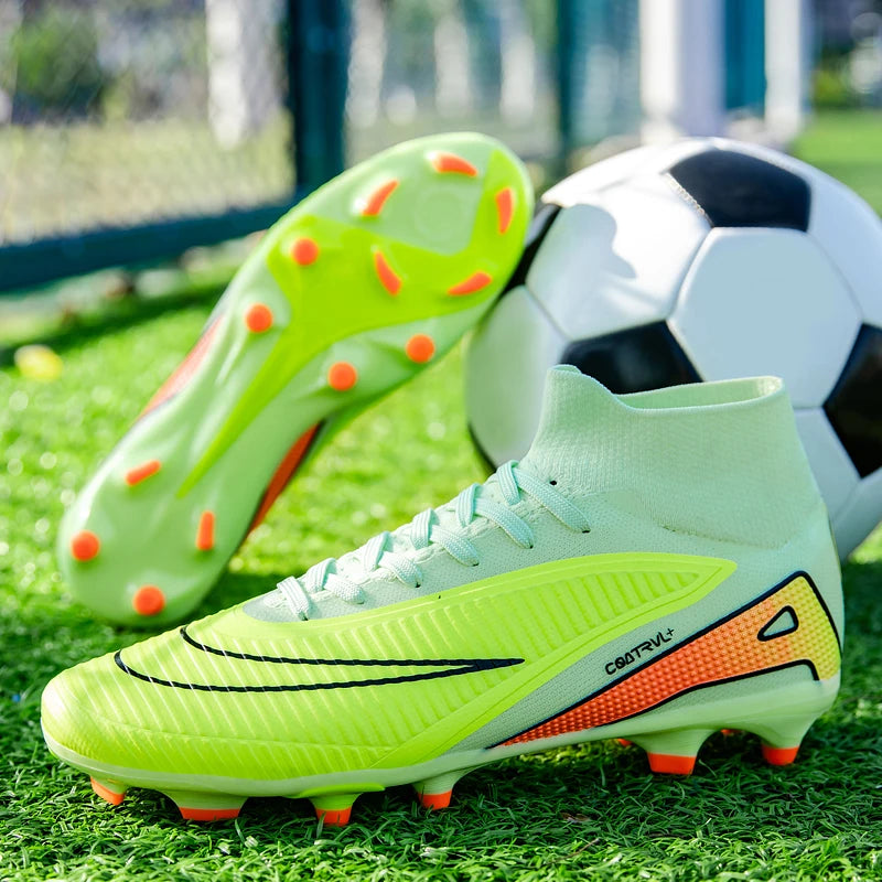 Chaussures de football montantes pour hommes, crampons longs, chaussures de football pour adultes, légères, entraînement sportif professionnel
