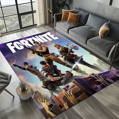 2025 Games 3D F-Fortnite анимационен килим за хол, спалня и декорация до дивана у дома, детски килим за игра, неплъзгаща се постелка за под
